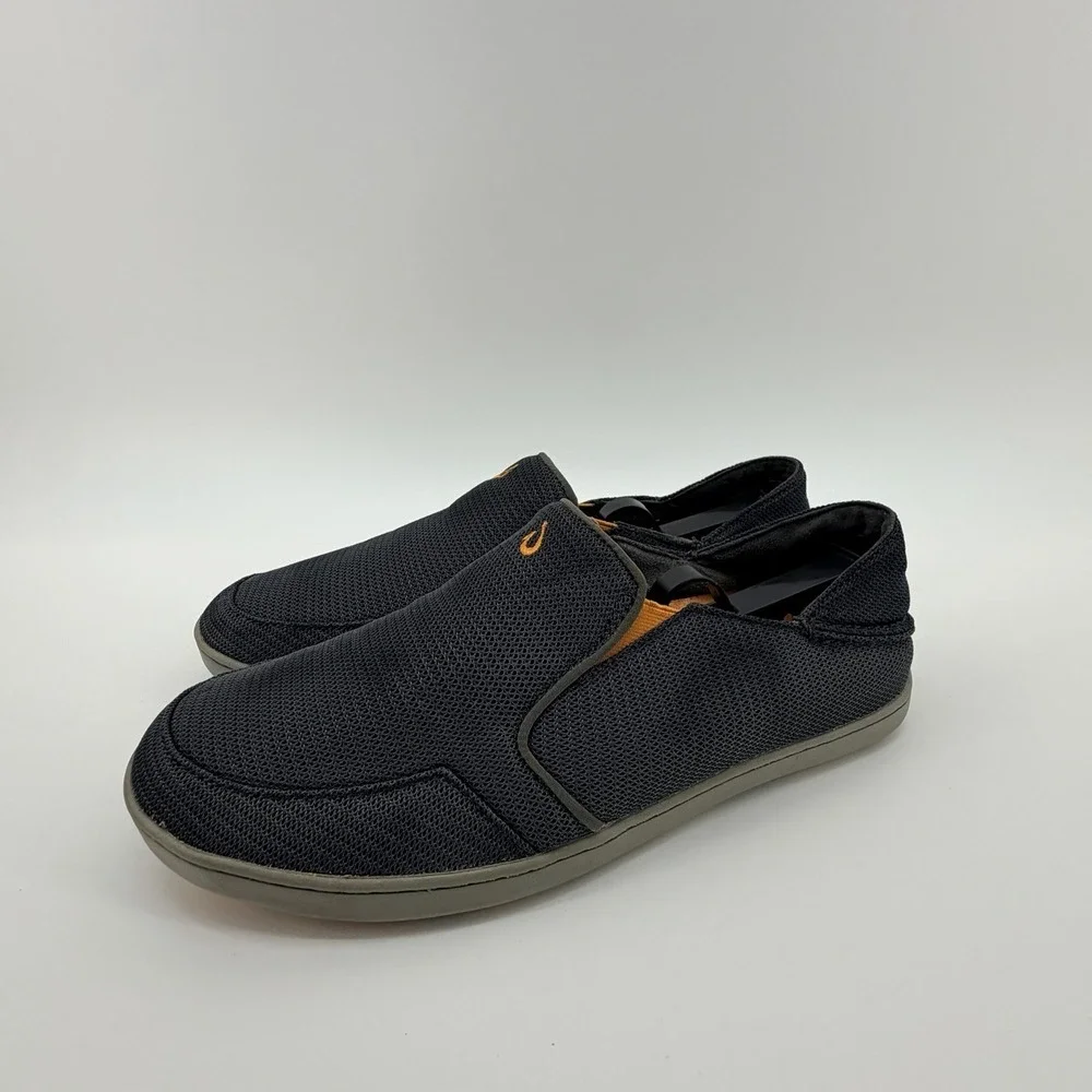 Olukai Nohea Mesh Mens 10 Dark Shadow Slip On Casual Sneaker Loafers 10188-4242
